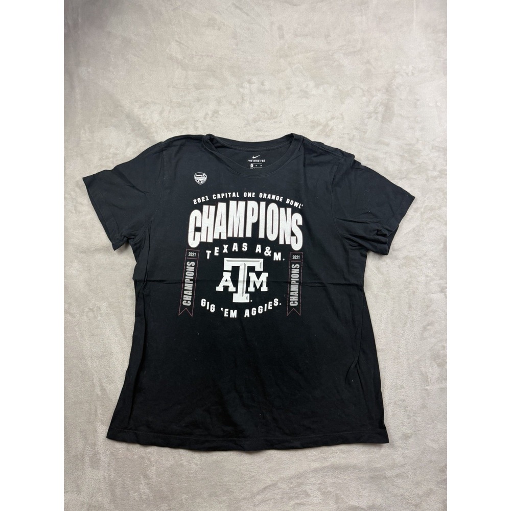 The Nike Tee Texas A&M Aggies 2021 Orange Bowl Champions T-Shirt Black Size XL